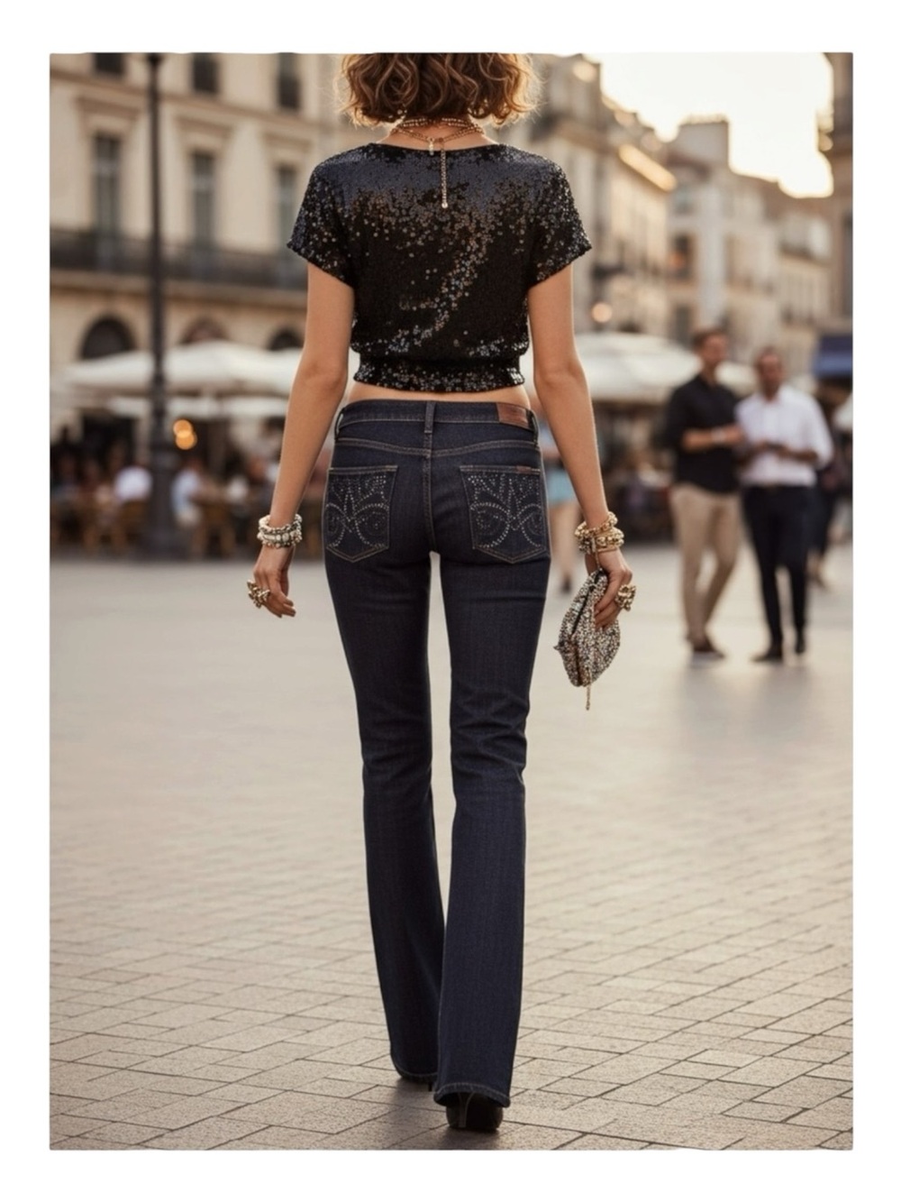 VHTF: 7 Mankind® ㋛ Swirl Crystal A Pocket Bootcut Jeans ㋛ New York Dark Rinse ㋛